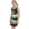 River Small Town Landscape Kids  Sleeveless Tiered Mini Dress View2