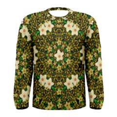 Flower Power And Big Porcelainflowers In Blooming Style Men s Long Sleeve Tee