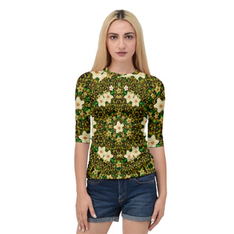 Flower Power And Big Porcelainflowers In Blooming Style Quarter Sleeve Raglan Tee by pepitasart