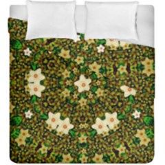 Flower Power And Big Porcelainflowers In Blooming Style Duvet Cover Double Side (king Size) by pepitasart