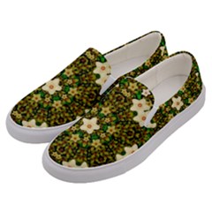 Flower Power And Big Porcelainflowers In Blooming Style Men s Canvas Slip Ons by pepitasart