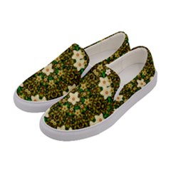 Flower Power And Big Porcelainflowers In Blooming Style Women s Canvas Slip Ons by pepitasart