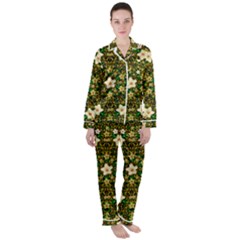 Flower Power And Big Porcelainflowers In Blooming Style Satin Long Sleeve Pajamas Set by pepitasart