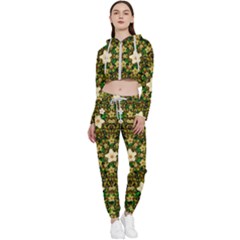 Flower Power And Big Porcelainflowers In Blooming Style Cropped Zip Up Lounge Set by pepitasart