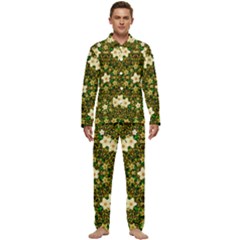 Flower Power And Big Porcelainflowers In Blooming Style Men s Long Sleeve Velvet Pocket Pajamas Set by pepitasart