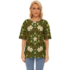 Flower Power And Big Porcelainflowers In Blooming Style Oversized Basic Tee by pepitasart