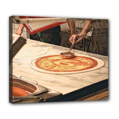 Let`s Make Pizza Deluxe Canvas 24  X 20  (stretched) by ConteMonfrey