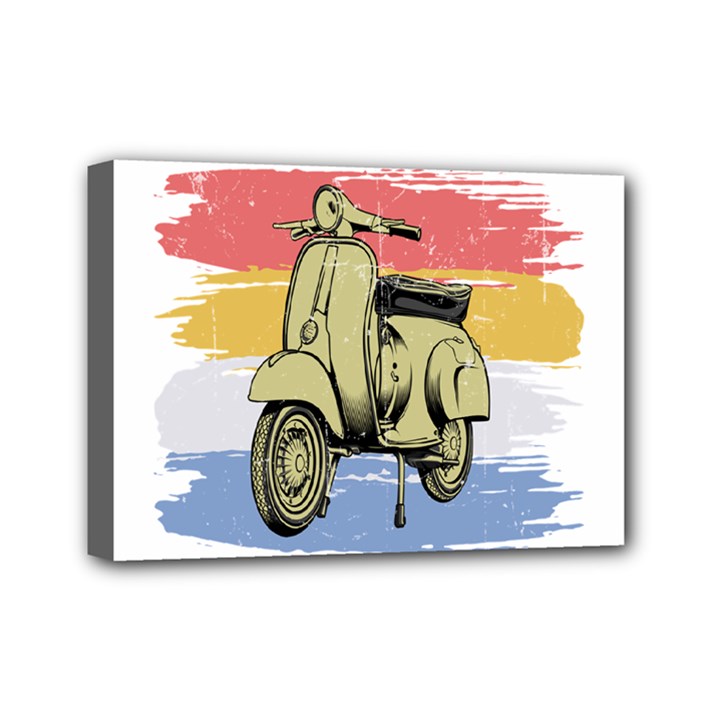 I`m Waiting On My Vespa Mini Canvas 7  x 5  (Stretched)