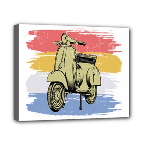 I`m Waiting On My Vespa Canvas 10  X 8  (stretched) by ConteMonfrey