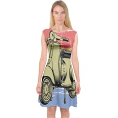 I`m Waiting On My Vespa Capsleeve Midi Dress by ConteMonfrey