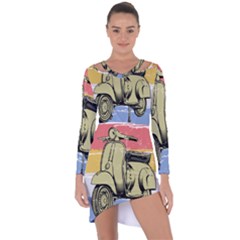 I`m Waiting On My Vespa Asymmetric Cut-out Shift Dress by ConteMonfrey