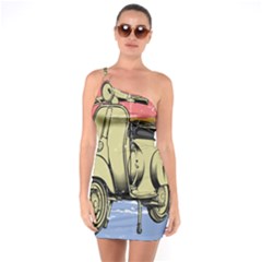 I`m Waiting On My Vespa One Soulder Bodycon Dress by ConteMonfrey