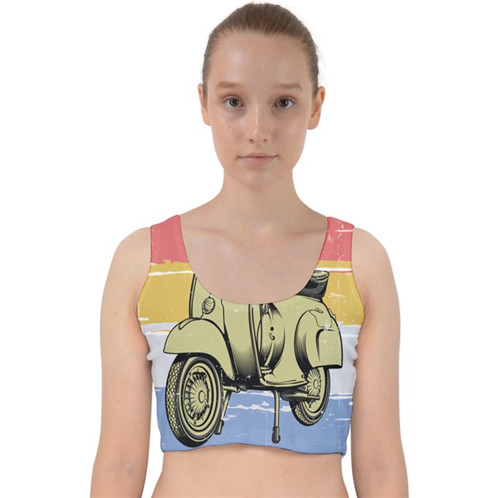 I`m Waiting On My Vespa Velvet Racer Back Crop Top