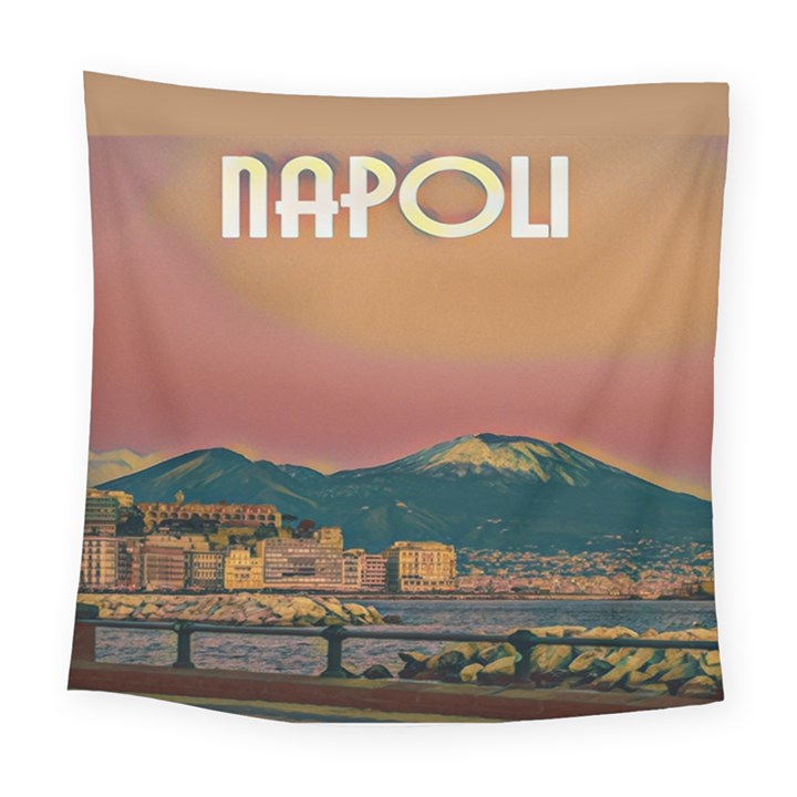 Red Summer Napoli - Vesuvio Square Tapestry (Large)