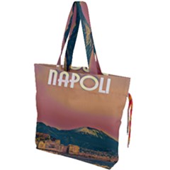 Red Summer Napoli - Vesuvio Drawstring Tote Bag by ConteMonfrey