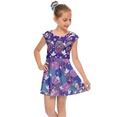 Japan Purple Kids  Cap Sleeve Dress by flowerland