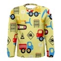 Seamless pattern vector industrial vehicle cartoon Men s Long Sleeve Tee View1