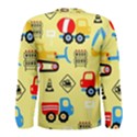 Seamless pattern vector industrial vehicle cartoon Men s Long Sleeve Tee View2