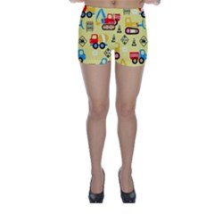 Seamless Pattern Vector Industrial Vehicle Cartoon Skinny Shorts