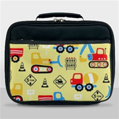 Seamless Pattern Vector Industrial Vehicle Cartoon Lunch Bag