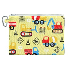 Seamless Pattern Vector Industrial Vehicle Cartoon Canvas Cosmetic Bag (xl) by Jancukart