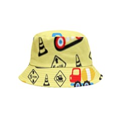 Seamless Pattern Vector Industrial Vehicle Cartoon Bucket Hat (kids)