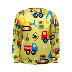 Seamless Pattern Vector Industrial Vehicle Cartoon Women s Sweatshirt by Jancukart