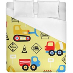 Seamless Pattern Vector Industrial Vehicle Cartoon Duvet Cover (california King Size)