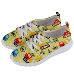 Seamless Pattern Vector Industrial Vehicle Cartoon Women s Lightweight Sports Shoes