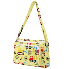 Seamless Pattern Vector Industrial Vehicle Cartoon Front Pocket Crossbody Bag