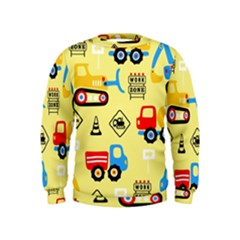 Seamless Pattern Vector Industrial Vehicle Cartoon Kids  Sweatshirt