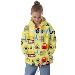 Seamless Pattern Vector Industrial Vehicle Cartoon Kids  Oversized Hoodie by Jancukart