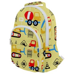 Seamless Pattern Vector Industrial Vehicle Cartoon Rounded Multi Pocket Backpack