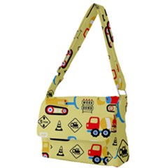 Seamless Pattern Vector Industrial Vehicle Cartoon Full Print Messenger Bag (s)