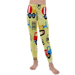 Seamless Pattern Vector Industrial Vehicle Cartoon Kids  Lightweight Velour Leggings