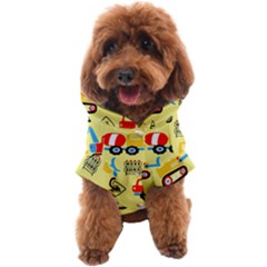 Seamless Pattern Vector Industrial Vehicle Cartoon Dog Coat