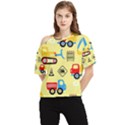 Seamless pattern vector industrial vehicle cartoon One Shoulder Cut Out Tee View1