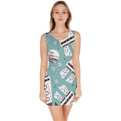 Cute Seamless Pattern With Rocket Planets-stars Bodycon Dress by BangZart