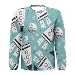 Cute Seamless Pattern With Rocket Planets-stars Men s Long Sleeve Tee by BangZart