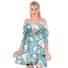 Cute Seamless Pattern With Rocket Planets-stars Cutout Spaghetti Strap Chiffon Dress by BangZart