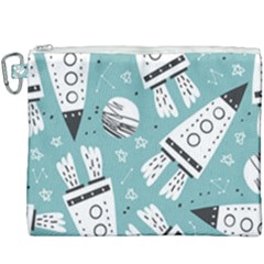 Cute Seamless Pattern With Rocket Planets-stars Canvas Cosmetic Bag (xxxl) by BangZart