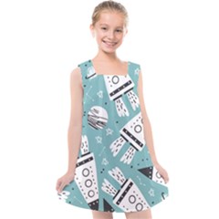 Cute Seamless Pattern With Rocket Planets-stars Kids  Cross Back Dress by BangZart