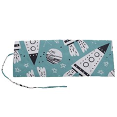 Cute Seamless Pattern With Rocket Planets-stars Roll Up Canvas Pencil Holder (s) by BangZart