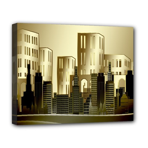 Architecture City House Deluxe Canvas 20  X 16  (stretched)