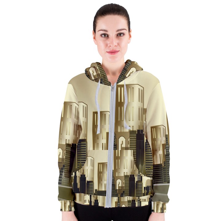 Architecture City House Women s Zipper Hoodie