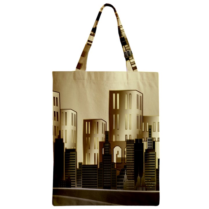 Architecture City House Zipper Classic Tote Bag