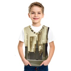 Architecture City House Kids  Basketball Tank Top