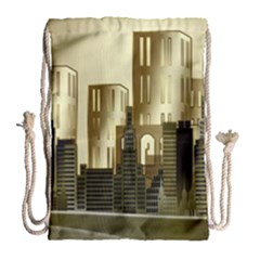 Architecture City House Drawstring Bag (large)