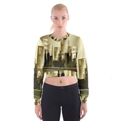 Architecture City House Cropped Sweatshirt