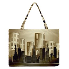 Architecture City House Zipper Medium Tote Bag